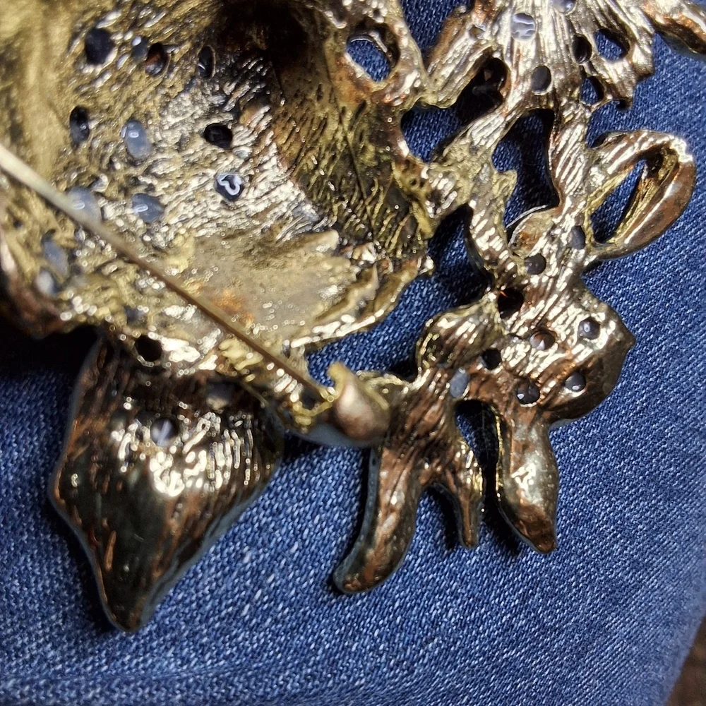 Woodland Fox Rhinestone Brooch Multicolor Crystal Animal  Fall Jewel